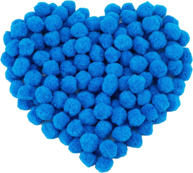MORFEN 150 Pieces Pom Poms, 1 Inch Blue Craft Pom Poms, Fuzzy Pompom Puff Balls, Small Pom Pom Balls for DIY Arts and Crafts Projects, Home Decorations - Image 1